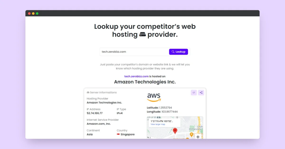 Hosting Lookup: Find Server Information of Any Website